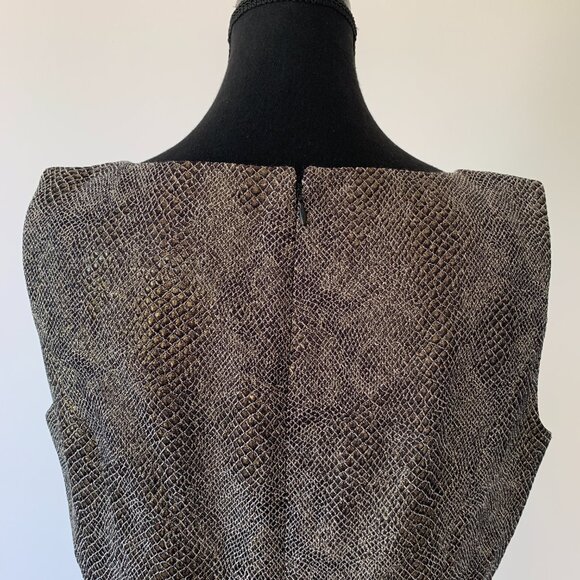 Ellen Tracy Faux Metallic Snakeskin Sleeveless Knee-Length Dress - Size 12 - Picture 4 of 9